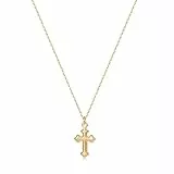 Jenosy Kette mit Kreuz - Damen Personalisierte 18K Vergoldete Zarte Halskette mit Anhänger - Modeschmuck für Frauen und Mädchen