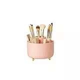 Nuangoo Kosmetik Make Up Organizer, 360°Drehbarer Pinsel Organizer,Kosmetikregal Kosmetik Organizers für Zimmer Decor Frisiertisch,Schlafzimmer,Badezimmer (Rosa)