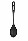 Fackelmann Fenix Kochlöffel, 100% recyceltes RPET-Material, recycelbarer Kunststoff mit hoher Hitzebeständigkeit bis 230°C, hohe Haltbarkeit, kratzfest, Farbe Schwarz, 31 cm, 1 Stück