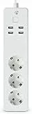 Nedis SmartLife Power Strip | Wi-Fi | 3 x Schutzkontakt (CEE 7/3) / 4 x USB | 16 A | 3680 W | 1.80 m | -10-40 °C | Android™ / IOS | Weiss