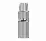 Thermos Stainless King Thermosflasche Silber 0,47l - Edelstahl, absolut dicht, mit Trinkbecher, 12h heiß & 24h kalt, kompakt & robust für Reisen und Camping, BPA-frei