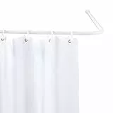 WENKO Winkelduschstange für Badewannen & Duschtassen, 3 Kombinationsmöglichkeiten, Zum Bohren - inkl. Befestigungsmaterial, Rostfreies Aluminium, Weiß