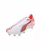 PUMA Unisex Ultra 5 Match FG/AG Fussballschuh, White Black-Glowing RED, 43 EU