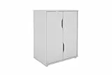 byLIVING Aktenschrank Belfast/mit viel Stauraum / 2 Türen/Melamin Weiß/B 60, H 76,5, T 37 cm