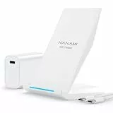 NANAMI Fast Wireless Charger, Induktive Ladestation mit 20W USB C ladegerät für iPhone 17 16 15 14 13 12 11 Max XR Pro Mini, 10W Kabelloses Ladegerät für Samsung Galaxy S26 S25 S24 S23 Plus Ultra