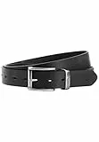 camel active Herren Gürtel aus hochwertigem Leder Schwarz, menswear-L