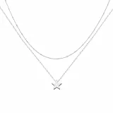 Jenosy Damen Kette Layered mit Anhänger - Personalisierte, hypoallergene 18K vergoldete Modeschmuck für Frauen und Mädchen