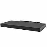 WOLTU Wandboard Wandregal CD DVD Regal Bücherregal Schweberegal Holz Board 25x22.9x3.8cm schwarz für Büro, Wohnzimmer, Schlafzimmer, Küche RG9365sz