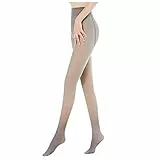 Sumvov Strumpfhosen Damen Strumpfhose Plüschstrümpfe Gefälschte Durchscheinend Pantyhose Wärmende Strumpfhose gefüttert für Frühling und Herbst (Grau-Ohne Fleecefutter, Einheitsgröße)