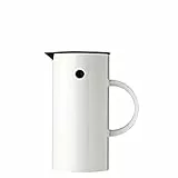 Stelton Isolierkanne EM77 0,5 liter - Doppelwandige Isolierkanne für heiße/kalte Getränke - Tee- & Kaffeekanne mit Glaseinsatz, Magnetverschluss, Schraubdeckel, Vintage-Design - 0,5 Liter, Weiß