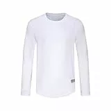 Generic T-Shirt Herren Sport Langarmshirt Schnelltrocknend Langarm Tshirt Atmungsaktive Freizeit Sporthemd Longsleeve Bequemes Bekleidung Oversize Laufshirt Gym Sportshirt Sale Weiß M