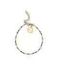 SINGULARU - Armband Vidal Colors. Edelstahl mit 18 Karat Vergoldung und Miyuki-Perlen. Schmuck für Damen.