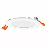 LEDVANCE LED SPOT INTEGRATED SLIM Ø 12cm, runder Einbaudecken Spot für den Innenbereich, dimmbar, 8W, Farbtemperatur 3000-6500K, 550 Lumen, flaches Design, inkl. Klemmvorrichtung, weiß