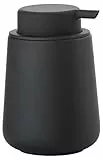 Zone Denmark Nova One Seifenspender fürs Badezimmer, Spender aus Keramik für Handseife/Flüssigseife, Durchm. 8 cm, Höhe 11,5 cm, Fassungsvermögen 250 ml, Schwarz