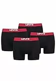 Levi’s Einfarbige Basic-Boxershorts, weiche Herrenunterwäsche aus Bio-Baumwolle mit elastischem Bund und doppelter Einlage, kein Hochrutschen, 4er-Pack