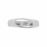 Diesel Herren Oval D Logo Ring aus silberfarbenem Edelstahl, DX15870408