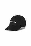 Champion Unisex Kinder Icons Accessories Junior Caps - 802421 Woven Cotton Twill Small Script Logo Baseballkappe, Schwarz, Einheitsgröße EU