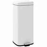 HOMCOM Mülleimer 30L Treteimer Kosmetikeimer Abfalleimer mit Deckel und Fußpedal, Müllbehälter mit Inneneimer, für Wohnzimmer, Büro, Metall, 28 x 35 x 63,5 cm