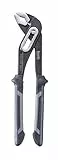 kwb Wasserpumpenzange in 240 mm, 7-fach verstellbar, mit Durchsteckgelenk, 2-Komponentengriff mit Handschutz, Satin-Finish, langlebig, entspricht DIN ISO 8976