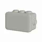 Schneider Electric ENN05003 Mureva BOX Abzweigdose, 5er Pack Aufputzdosen mit 8 Tüllen Ø 20mm, 105x65x55mm, geeignet für Feuchträume und Außenbereich, IP55 Schutzart, Feuchtraumdose, Grau
