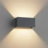 Klighten Aussenlampe mit Austauschbarer G9 LED Lampe Warmweiß 3000K, 18W LED Wandleuchte Innen/Aussen Einstellbar Abstrahlwinkel Außenwandleuchten für Wohnzimmer Garten, IP54, Anthrazit