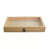 TOPBATHY Holz Schaukasten Vitrine Proben Aufbewahrungsbox, HöLzerne Insekten-Sammelbox FüR Insekten, Schmetterlinge, Insekten, Proben-Sammlung, Display-Sammeln, 38,00 X 22,00 X 5,50 Cm