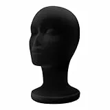 Siuwddee Mannequin Kopf Schaufensterpuppe Kopf Deko Schaufensterpuppe Schwarze Beflockung Perückenkopf Puppenkopf Perücke Stand, Standplatz Beweglicher Für Helme Mützen Brillen Kopfhörer