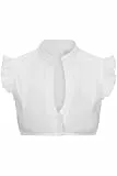 Dirndl Bluse Damen Weiß Dirndlbluse Kurzarm DirndlBlusen Flügelärmel V Ausschnitt Hemd Bayerisches Bierfest Trachtenbluse (Weiß,M)