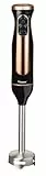 Bestron Stabmixer, Pürierstab mit 2 Geschwindigkeitsstufen & ergonomischer Handgriff, inkl. Turbofunktion mit mehr als 14.000/rpm, Staab abnehmbar, Material: Edelstahl, Farbe: Kupfer/Schwarz