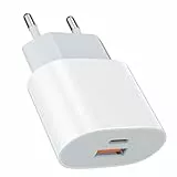 25W USB Typ-C Schnellladegerät Ladeadapter netzteil 15W USB Typ-A Ladegerät（Weiß 1 Stück）für:iPhone17 16/16 Pro/16 Pro Max/16 Plus/15 14 13 12 11 Pro Max X XS Samsung Galaxy S24 S23 S22 S21 S10 S9 S8