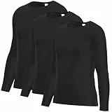 LANBAOSI 3er-Pack Kompressionsshirts für Herren, langärmelig, Trainingsshirt, athletisches T-Shirt, Fitnessstudio, Unterhemd, 3 Stück, XX-Large