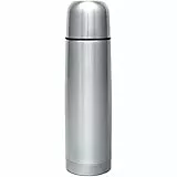 GRÄWE Thermosflasche, Edelstahl Trinkflasche, Thermoskanne, Isolierflasche für unterwegs mit Becher, auslaufsicher, spülmaschinengeeignet (Silber, 750 ml)