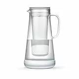 LifeStraw Home Wasserfilter-Kanne aus Glas mit Silikonbasis; Bietet Schutz vor Bakterien, Parasiten, Mikroplastik, Blei, Quecksilber, PFAS und weiteren Chemikalien; 1,6 Liter, White (weiß)