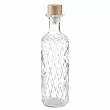 APS 10742 Glaskaraffe -DIAMOND-, Ø 8 cm, H: 28 cm, 0,8 Liter, Glas, Buchenholz, Silikon,