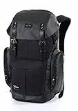 Nitro Daypacker Alltagsrucksack im Retro Look mit Gepolstertem Laptopfach, Schulrucksack, Wanderrucksack oder Streetpack, 32 L, Tough Black