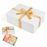Geschenkbox, 25x18x8.5cm Geschenkkarton mit Magnet Deckel, Geschenkschachtel for Hochzeit, Geburtstag, Weihnachten, Valentinstag Verpackungsmaterial (Weiß)