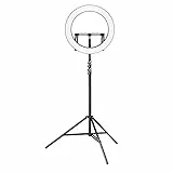Walimex pro dimmbares LED Ringlicht 32W und Stativ I Ringleuchte mit einzeln schaltbaren Sektoren I 500 Bi Color Kameralicht & Selfie Licht I mit Zubehör + Tasche I kompatibel mit vielen Stativen