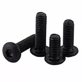 Duokon 50 Stück M3 Innensechskant Schrauben Set, Schwarze Sechskant Sockel Flachkopf Schrauben Setzen, Zylinderschrauben, 10,9 Klasse Legierungs Stahl, Volles Gewinde, Einfaches Ende (M3*10mm)
