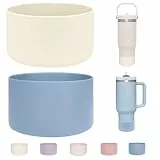 WK IEASON 2 Stück Tumbler Bottom Protector Flask Silikonmanschette für Stanley Quencher adventure 40oz & Stanley IceFlow 20oz 30oz und kompatibel mit Hydro Flask 12oz 21oz 24oz