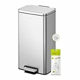 EKO Madison 30L Treteimer, Edelstahl matt mit Fingerabdruck-resistenter Oberfläche, herausnehmbarer Innenauskleidung, Tretmülleimer für Küche & Haushalt
