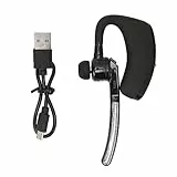 Vikye Bluetooth-Ohrhörer, Einohr-Bluetooth-Headset mit Integrierten Dual-Noise-Cancelling-Mikrofonen, Freisprechanruf um 180 Grad Verstellbar, Schwarz