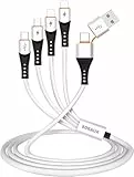 SDBAUX Multi USB Kabel 6 in 1, 3A 1.2M Universelles USB A/C auf Multi 4 in 1 Ladekabel, mit 2iP/Typ C/Micro USB Anschlüssen, für iOS-Telefon, Android Galaxy, LG, Sony, Hoor View, Moto, Oneplus, PS5