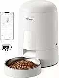 PETLIBRO Futterautomat für Katze mit APP, Kabellos 2,4G WiFi-fähiger intelligenter Futterspender, Wiederaufladbarer Akku mit 30 Tagen Batterielebensdauer, mit Edelstahlnapf, APP-Steuerung (2L, Weiß)