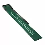 Amazon Basics Puttingmatte mit automatischer Ballrückführung – Golf-Trainingsmatte mit Ausrichtungshilfen, Übungsgrün für drinnen und draußen, 277cm x 36,5cm, Grün