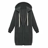 TIMELYE Jacken Für Damen Winter Sportshirt Sweatjacke Gefüttert Damen Sportjacke Zip Up Kapuzenpullover Softshelljacke Sweatjacke Damen Oversize Oberteile Sweatshirt Jacke Damen（1-Gray，XL）