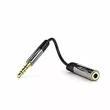 KabelDirekt – 3,5mm Klinkenkabel, Headset-Adapter (1x 3.5mm Stecker  1x Buchse, 4-polig, Kopfhörer/Mikrofon)