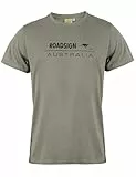 ROADSIGN australia Herren T-Shirt mit dezentem Schriftzug, Zeitloses Design, aus angenehmer Baumwolle grün, XL