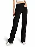 SAFORT Yogahose Damen mit Taschen Weite Hose Damen Jogginghose Damen weit Marlenehose Damen für Yoga Workout Training Freizeit, 86cm, Schwarz, XL