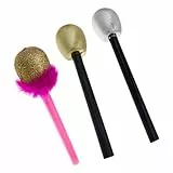 ibasenice 3stücke Teiliges Mikrofonsatz Für Halloween-Party Glitzernde Cosplay-mikrofone Federn Requisiten Karaoke Und Festlichkeiten