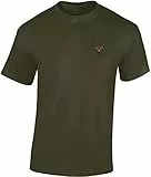 Baddery Jäger T-Shirt Herren - „Gestickter Hirsch“ - Jagd Shirt mit hochwertigem Stick-Motiv (L)